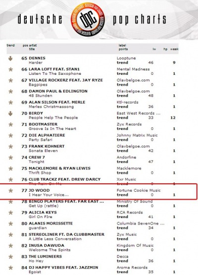 JD Wood  Jörg Dewald I hear your voice Deutsche Pop Charts 2013