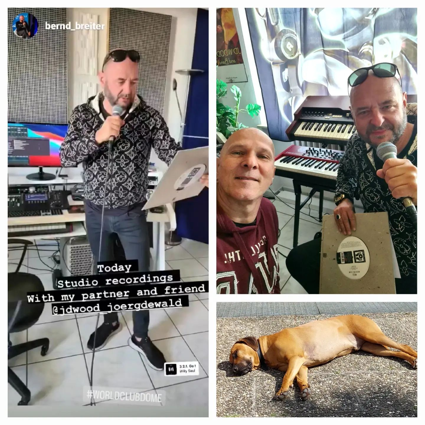 Bernd Breiter bei seinem Partner und Freund Jörg Dewald (JD Wood) im Tonstudio Nidda. Letzte Vorbereitungen für den World Club Dome Las Vegas Edition